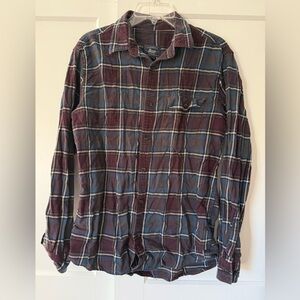 Men’s G.H. Bass Red & Blue Plaid Flannel Sz M Work Cabincore Ranch Outdoor